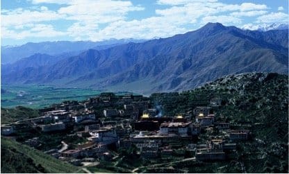 Lhasa Valley from Ganden Monastery
