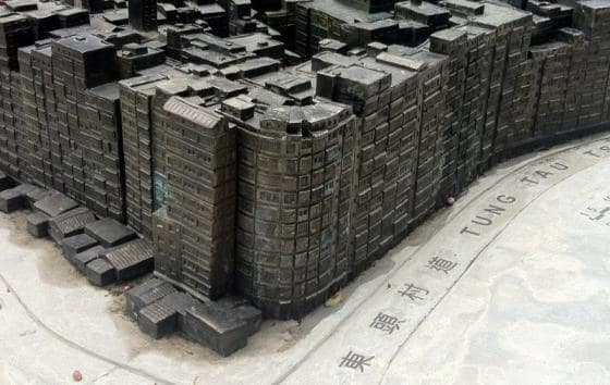 A model of the Walled City shows the conditions one would have endured at the time