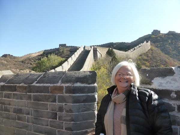 Cathy Dorton visiting the Great Wall