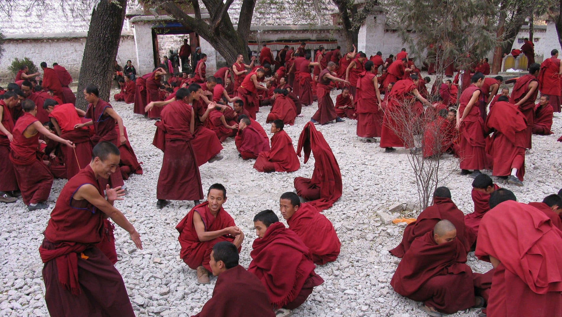 Monastic Debate~Young Buddhist monks of the Gelug sect have developed unusual techniques to practice their debating skills.